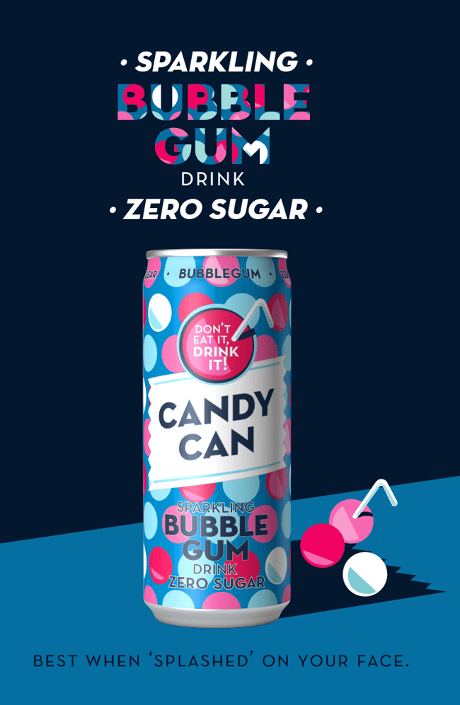 CANDY CAN Bubblegum Zero Sugar (cukormentes)